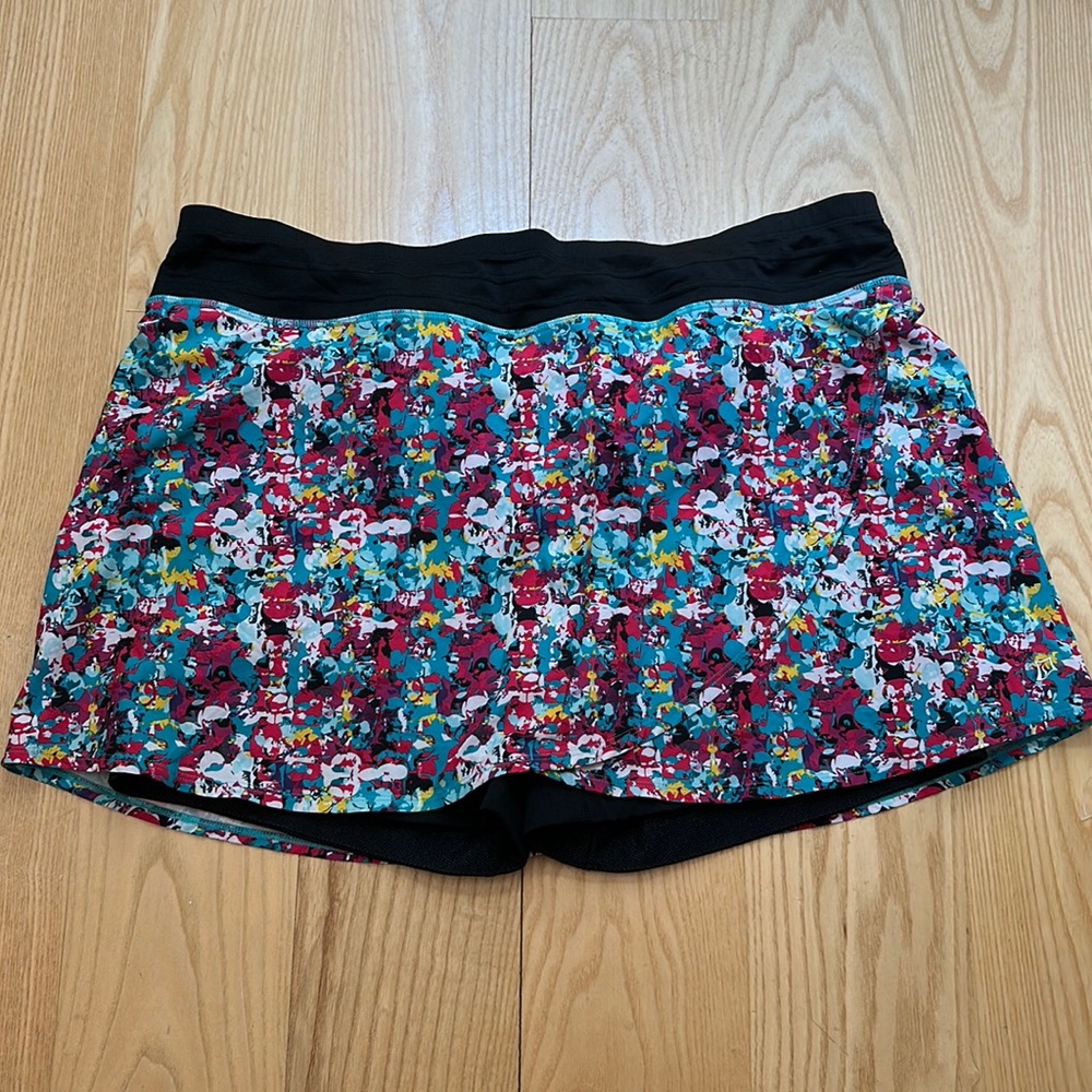 SkirtSports Vibrant Floral Mini Skirt - Black and Multicolor